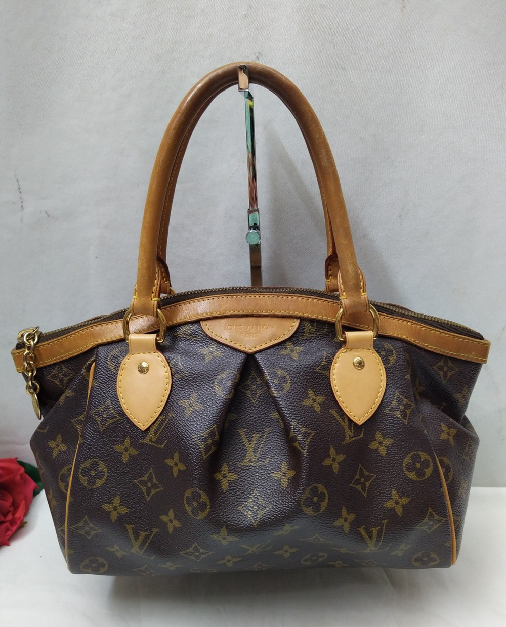 Louis Vuitton Tivoli PM Monogram Brown Canvas Double Handles Zipper Satchel Bag